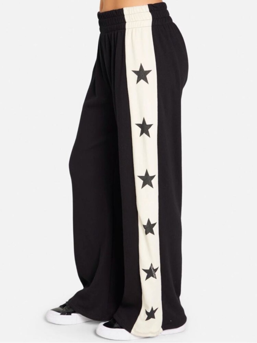 Lauren Moshi Tawny Stars Wide Leg Track Sweatpants Size Small